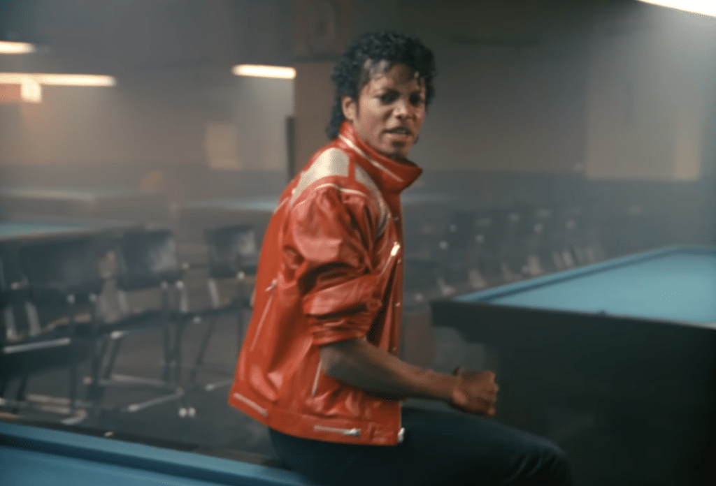 Michael Jackson in the "Beat It" music video.